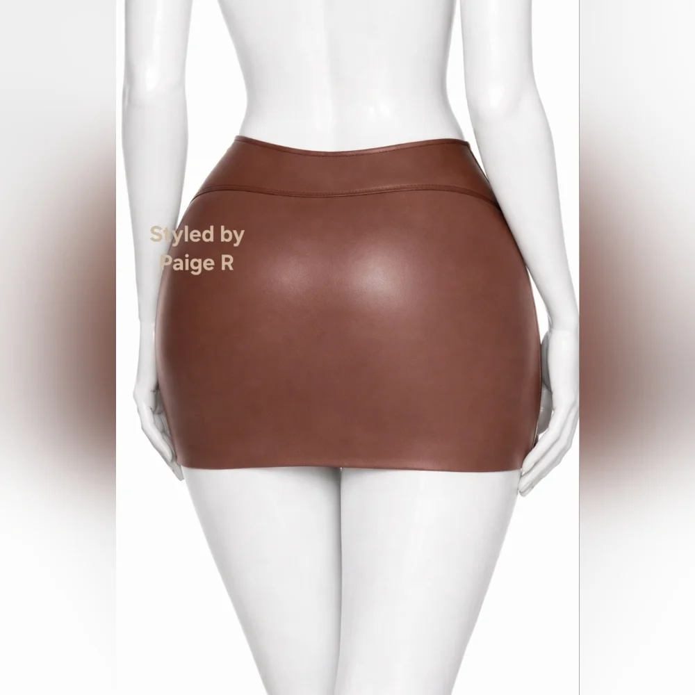 ⛱️NWT SKIMS Rubberized Scuba Coverup Swim Skirt Brown COCOA 2X